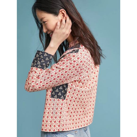 Anthropologie Antik Batik Mixed Print Quilted Jacket, Multi color size XS - Picture 7 of 7